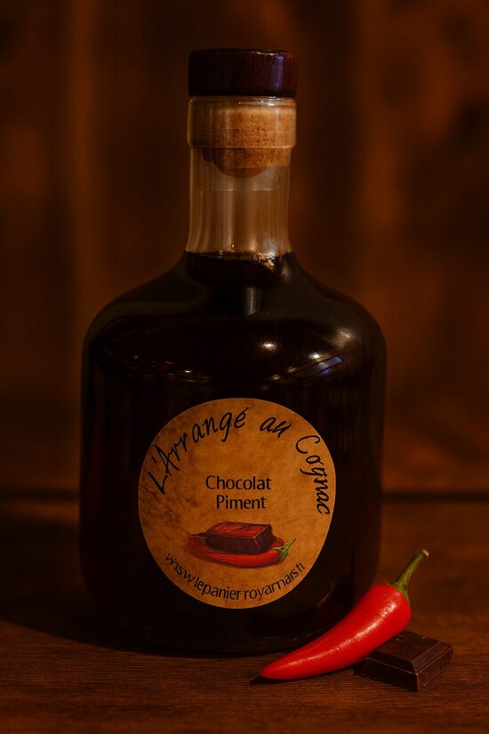 Cognac arrangé - Chocolat, piment 25° - 70cl